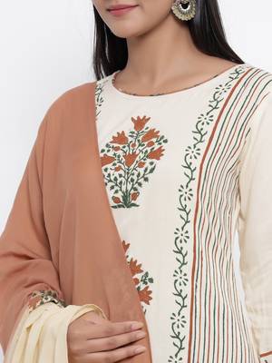 Brown woven viscose rayon palazzo-kurta 3