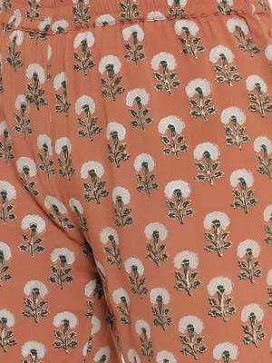 Brown woven viscose rayon palazzo-kurta 4