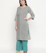 Black woven viscose rayon palazzo-kurta