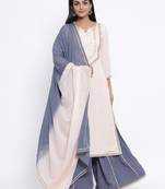 Off-white woven viscose rayon palazzo-kurta