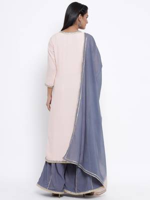 Off-white woven viscose rayon palazzo-kurta 2