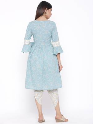 Blue woven viscose rayon kurta-sets 2