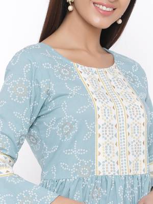 Blue woven viscose rayon kurta-sets 3