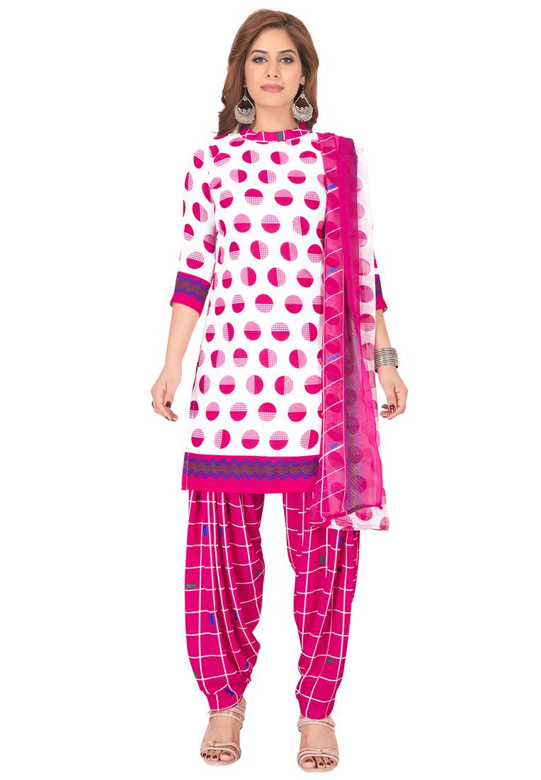 Salwar Studio Women's Pack of 3 Synthetic Printed Unstitched Dress