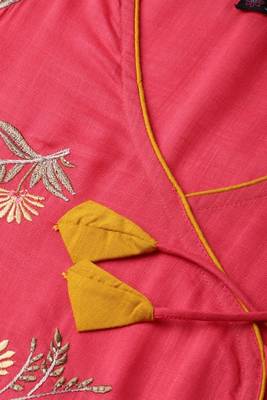 SILVER STOCK Women's Pink A-line Kurta 3