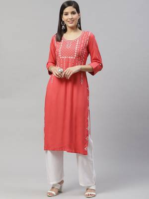 silver stock pink  block printed kurta 1