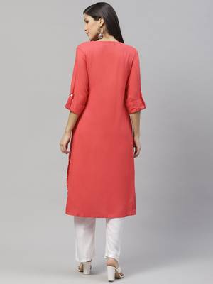 silver stock pink  block printed kurta 2