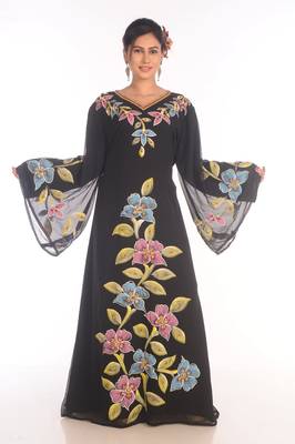 2021 New Modern Kaftan Farasha Maxi Zari Work Vary Fancy Abaya Dress 1