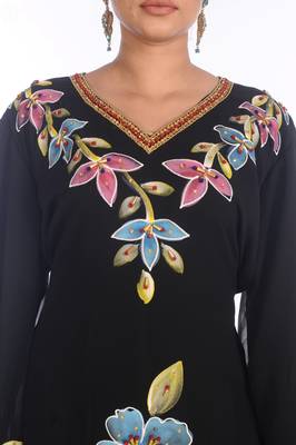 2021 New Modern Kaftan Farasha Maxi Zari Work Vary Fancy Abaya Dress 3