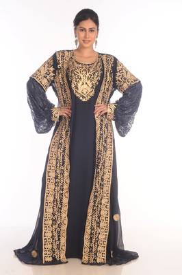 SALE !! Moroccan Modern Kaftan Farasha Maxi Zari Work Vary Fancy Abaya Dress 1