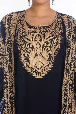 SALE !! Moroccan Modern Kaftan Farasha Maxi Zari Work Vary Fancy Abaya Dress 3