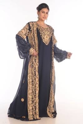 SALE !! Moroccan Modern Kaftan Farasha Maxi Zari Work Vary Fancy Abaya Dress 4