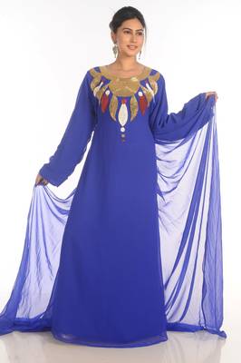 Popular Modern Kaftan Farasha Maxi Zari Work Vary Fancy Abaya Dress 2
