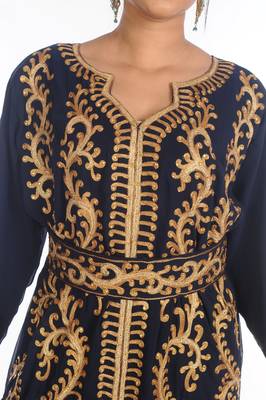 Fancy Popular Modern Kaftan Farasha Maxi Zari Work Vary Fancy Abaya Dress 3