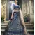 Navy-blue pure gota with zari and thread embroidered art silk Semi Stitched bridal lehenga