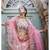ELEGANT Off-white Heavy thread embroidered georgette Semi-stitched lehenga