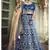 Blue colored Pure Gota, Thread, Zari, Heavy Embroidered velvet semi stitched Bridal lehenga