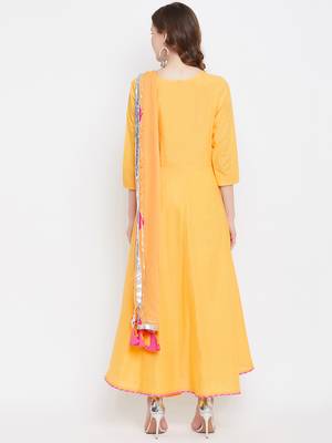 Prakhya Women's Printed Long A-line Rayon Kurta Set 2