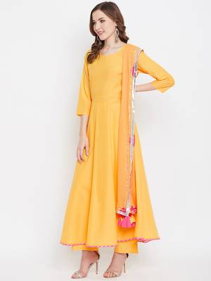 Prakhya Women's Printed Long A-line Rayon Kurta Set 3