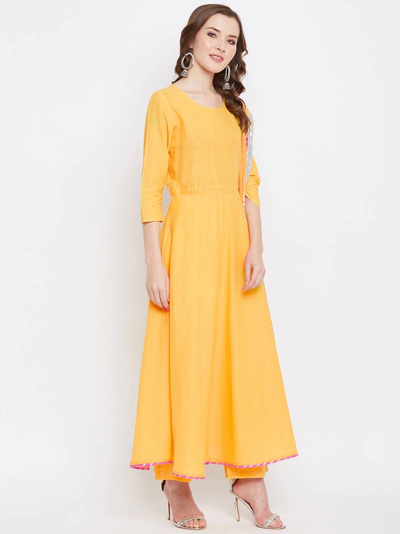 Prakhya Women's Printed Long A-line Rayon Kurta Set