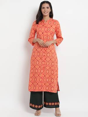 Prakhya Women's Embroidered Long Straight Rayon Kurta Set 1