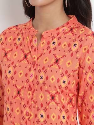 Prakhya Women's Embroidered Long Straight Rayon Kurta Set 5