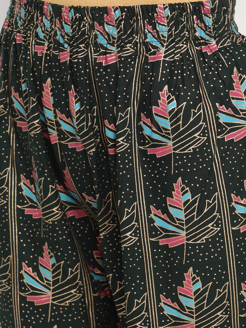 Prakhya Women's Printed Long Straight Rayon Kurta Set