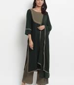 Prakhya Women's Printed Long Straight Rayon Kurta Set