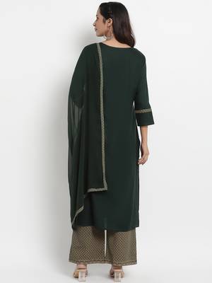 Prakhya Women's Printed Long Straight Rayon Kurta Set 2