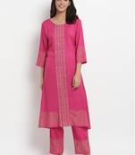 Prakhya Women's Printed Long A-line Rayon Kurta Set