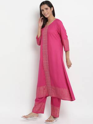 Prakhya Women's Printed Long A-line Rayon Kurta Set 3