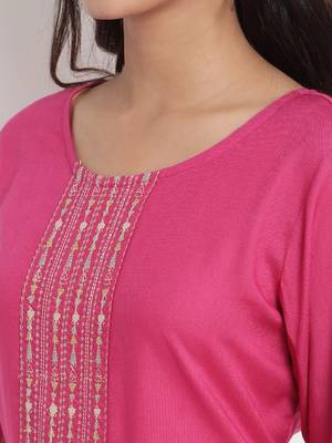 Prakhya Women's Printed Long A-line Rayon Kurta Set 5
