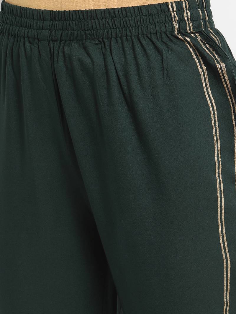 Prakhya Women's Embroidered Long A-line Rayon Kurta Set