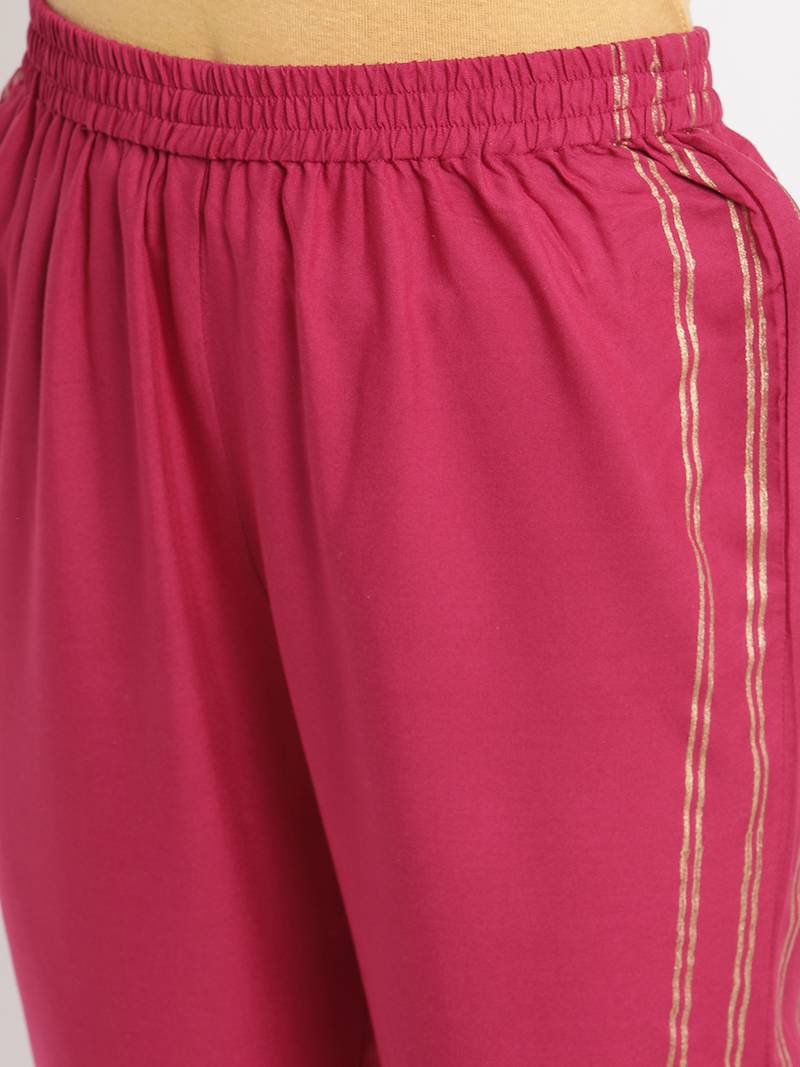 Prakhya Women's Embroidered Long A-line Rayon Kurta Set