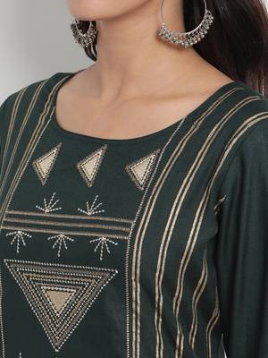 Prakhya Women's Embroidered Long Straight Rayon Kurta Set 5