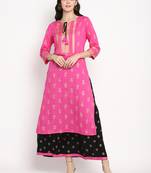 Prakhya Women's Printed Long Straight  Kurta Set