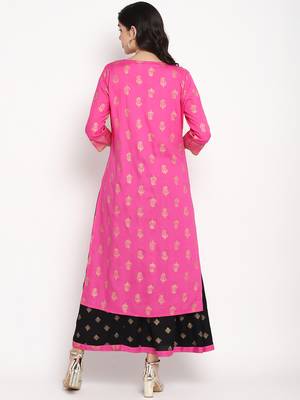 Prakhya Women's Printed Long Straight  Kurta Set 2