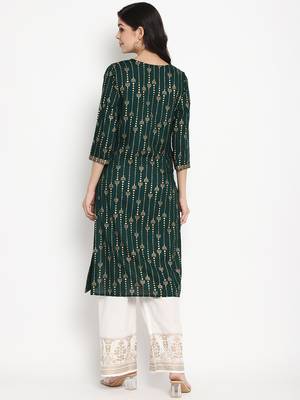 Prakhya Women's Printed Long Straight  Kurta Set 2
