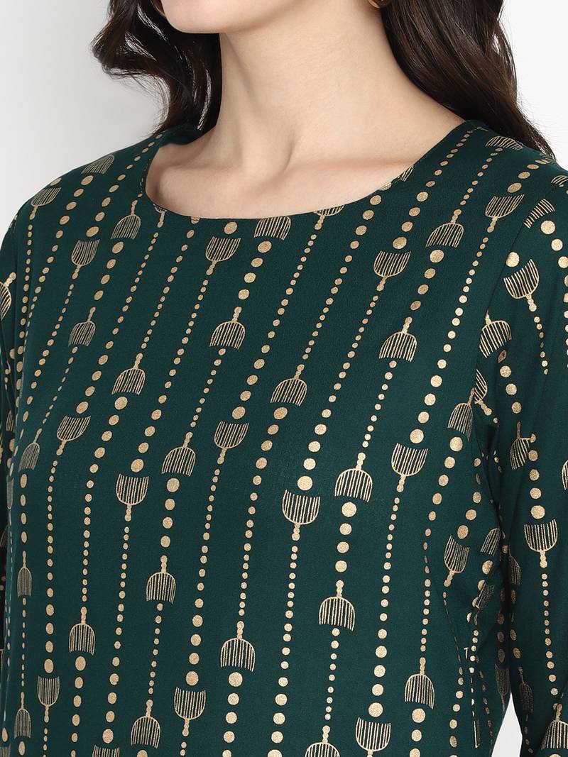 Prakhya Women's Printed Long Straight  Kurta Set