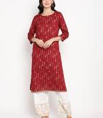 Prakhya Women's Printed Long Straight  Kurta Set