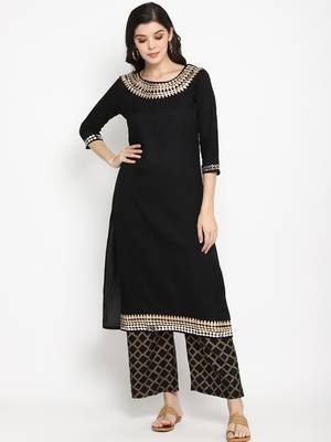 Prakhya Women's Printed Long Straight  Kurta Set 1