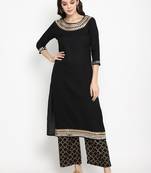 Prakhya Women's Printed Long Straight  Kurta Set