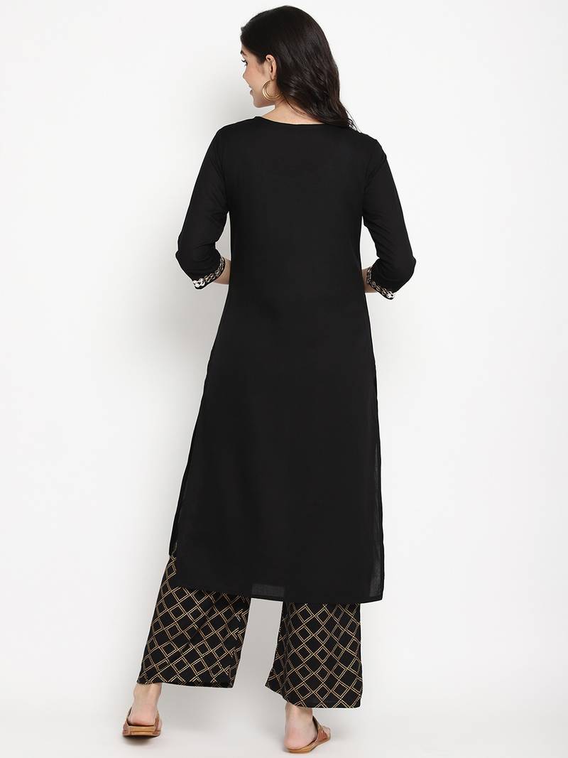 Prakhya Women's Printed Long Straight  Kurta Set