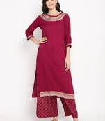 Prakhya Women's Printed Long Straight  Kurta Set