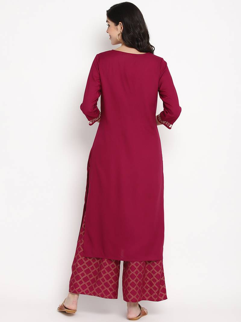 Prakhya Women's Printed Long Straight  Kurta Set