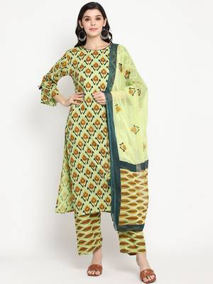 Prakhya Women's Printed Long Straight  Kurta Set 1