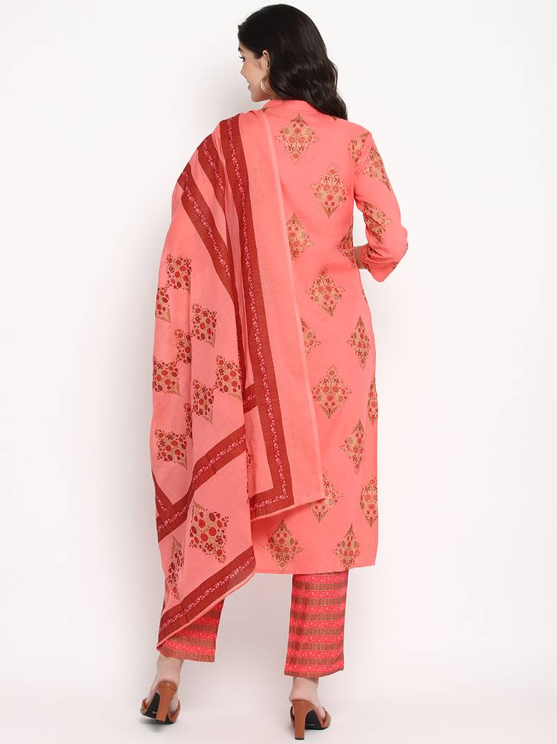 Prakhya Women's Printed Long Straight  Kurta Set