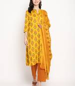 Prakhya Women's Printed Long Straight  Kurta Set