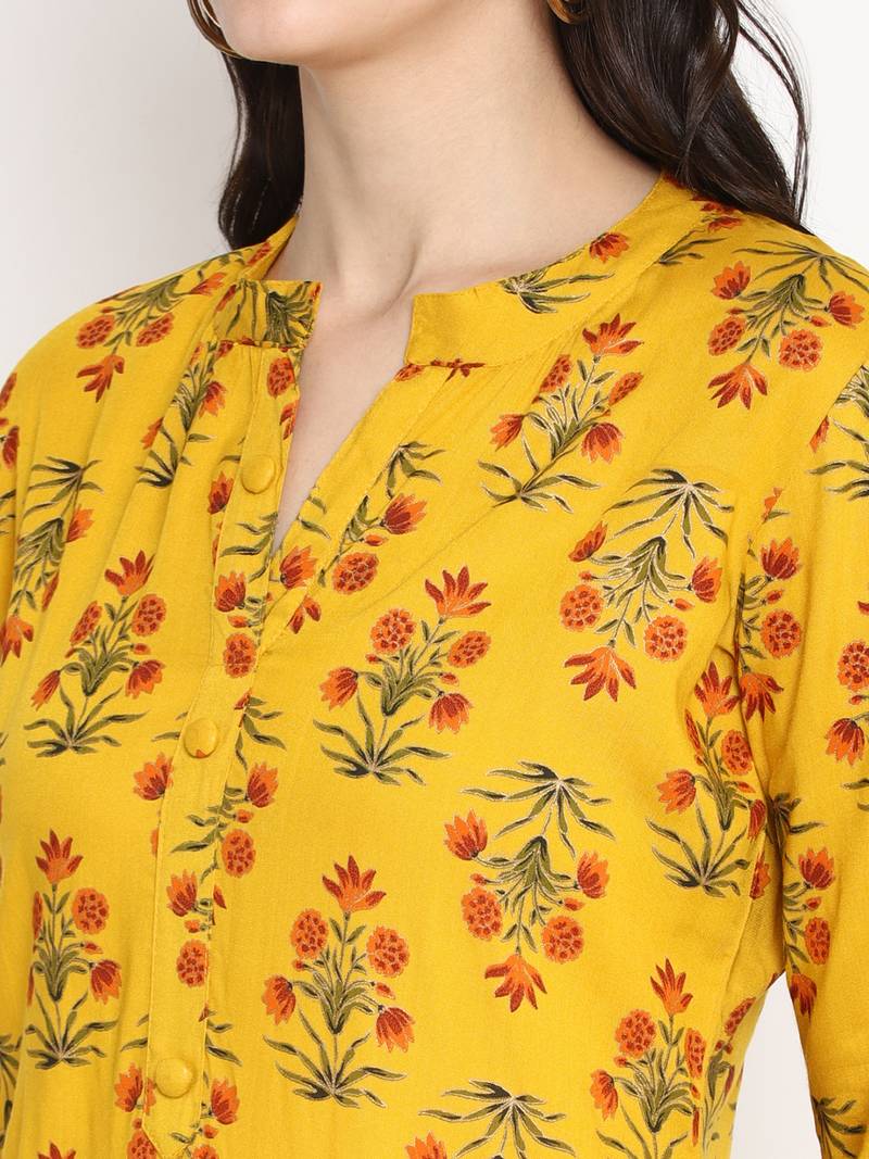 Prakhya Women's Printed Long Straight  Kurta Set