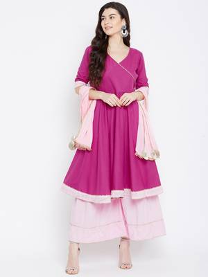 Prakhya Women's Printed Long A-line Rayon Kurta Set 1